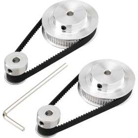 Resim Liscop Zoroom 2 Kit Gt2 Senkron Tekerlek 20 ve 60 Diş 5mm Çap, Alüminyum Zamanlama Kasnağı 2 Adet Uzunluk 200MM Genişlik 6mm Kayış (Delik 5mm) (Yurt Dışından) 