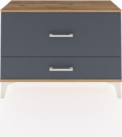 Resim Arges Şifonyer 2 Çekmeceli 88x30x64 Çam-antrasit Atlas Çam 