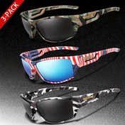 Resim LOISRUBY Askeri Tarz Polarize Bisiklet Gözlüğü - Koruma, Anti-Parlama Polarize Lensler, Kamuflaj (Amerikan Bayrağı) - Koşu, Balıkçılık, Sürüş için Sarma Çerçeve - Reçeteli Lens Uyumlu - Erkekler, Kadınlar, Babalar, Açık Hava Tutkunları İçin Hediye - Doğum Günü, Babalar Günü, Noel Hediyeleri, Benzersiz Köprü Tasarımı 