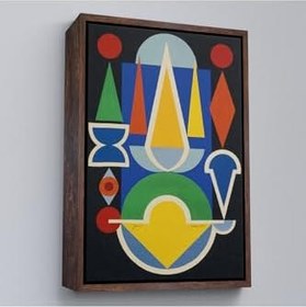 Resim Ahşap Çerçeveli Auguste Herbin - Kompozisyon Çiçek Meyve Tablo-7335 Altın 55 X 75, TTÇ.KNV7335FRM 
