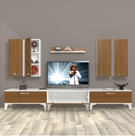 Resim Decoraktiv Eko 8d Slm Silver Tv Ünitesi Tv Sehpası - Beyaz - Ceviz 