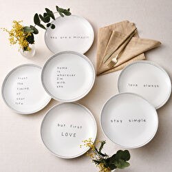 Resim Life 6 Parça Porselen Pasta Seti 19 Cm 