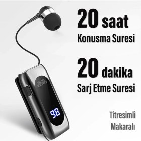 Resim Subzero Titreşimli Makaralı Bluetooth Kulaklık Kablosuz Kulaklık Titreşimli LED Ekranlı 20 Saat 