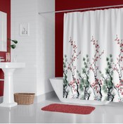 Resim Zethome Banyo Perdesi 2x120x200 Çift Kanat Duş Perdesi Halka Hediyeli 7766 