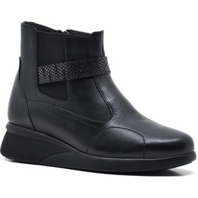 Resim King Paolo 5169 Ortopedik Dolgu Taban Bilek Boy Kadın Bot Siyah 
