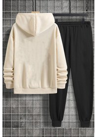 Resim Uyguntarz Unisex Alpha Baskılı Eşofman Takımı Bej 