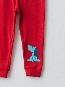 Resim Beli Lastikli Erkek Bebek Pijama Altı 2 Parça 