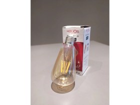 Resim Helios 6W E27 2700K Sarı Işık Rustik Armut Ampul 