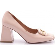 Resim Dgn 0402 Kadin Topuklu Ayakkabi 0402-1748-R0178 Bej Rugan 