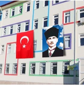 Resim Atatürk Posteri ve Türk Bayrağı Raşel Kumaş 150x225 cm -4 