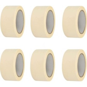 Resim 6 Adet Maskeleme Bandı Boya Bandı 36mm X 25m Kağıt Bant 