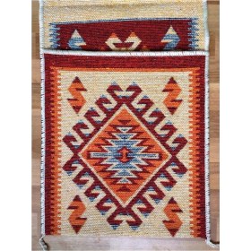 Resim Antik Kilimden Büyük Boy Motosiklet, Heybesi 2 Gözlü, Kilim Çanta, Kırmızı 