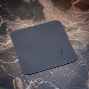 Resim minimal X Bardak Altlığı - Gerçek Deri - Minimalist Tasarım - 6 Adet - Siyah 