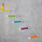 Resim 1 Adet Papağan Emme Kupa Tünek Standı - Banyo, Pencere ve Fayans Duvarlar için Canlı Renkler, Kaymaz Tutuşlu PVC Elastik Bant, Kolay Kurulum, Kuşlar için Dayanıklı & Güvenli | Dekoratif Kuş Tünek Standı | Kafes İçin Kaymayan Tünek 