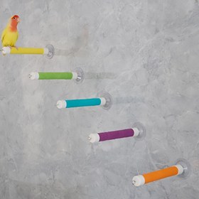 Resim 1 Adet Papağan Emme Kupa Tünek Standı - Banyo, Pencere ve Fayans Duvarlar için Canlı Renkler, Kaymaz Tutuşlu PVC Elastik Bant, Kolay Kurulum, Kuşlar için Dayanıklı & Güvenli | Dekoratif Kuş Tünek Standı | Kafes İçin Kaymayan Tünek 