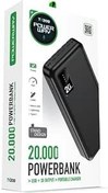 Resim Powerway 20.000 Mah Kablolu Dijital Göstergeli 20.000 Mah Garantili Dahili Stand TX209 Siyah Powerbank 