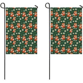 Resim Fox 2'li Çift Taraflı 12x18inch Bahçe Bayrağı, Dış Mekan-a2 12+ 