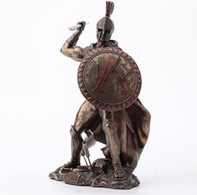 Resim Veronese Design 8.5" Uzun Kral Leonidas Sparta Soğuk Döküm Bronz Reçine Heykel Yunan Savaşçısı 