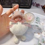 Resim Silver1 Gıoıo Yeni Ipek Eşarp Anahtarlık Kişiselleştirilmiş Inci Papyon Çanta Çekicilik Dokuma Anahtarlık (Yurt Dışından) 