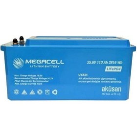 Resim Megacell 25.6v 100ah Lifepo4 Lityum Demir Fosfat Akü Abs Kasa 