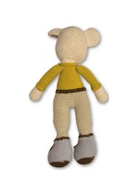 Resim Uretti - Ahmet 3816 - Amigurumi Örgü Oyuncak Köpek 32 Cm - Beyaz 