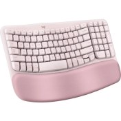 Resim Logitech Wave Keys Kablosuz Bluetooth Ingilizce Q Pembe Klavye 