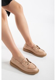 Resim Tonny Black Rahat Kalıp Termo Taban Bağcıklı Kadın Nude Cilt Loafer Tbacr804 Nude Cilt 