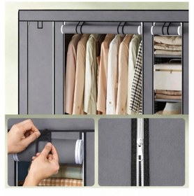 Resim Teknor-prado Bez Dolap 14 Raflı Büyük Organizasyonlu Gardırop Karry Gri 