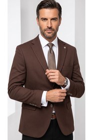 Resim Plus Scorpion Erkek Slim Fit Çift Düğme Çift Yırtmaçlı Blazer Ceket - Premium Dokulu Kumaş 