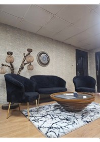 Resim Zafir Teddy Takım Gold Kaplama Sivriltme Ayak Çay Seti Koltuk - Berjer , Balkon, Salon, Ofis Siyah 