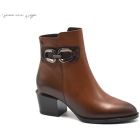 Resim Venüs 1853206k Topuklu Toka Detaylı Klasik Deri Kadın Bot Taba 