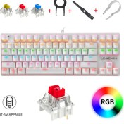 Resim Leaven K550 Kablolu Hot-Swap Rainbow RGB Blue Switch Mekanik Klavye 87 Tuş 