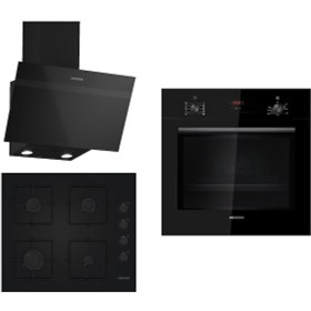 Resim Siemens HB012FBB1T - EO6C6PP30O - LC63KPJ61T Siyah Ankastre Set 