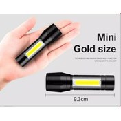 Resim Metal Polis El Feneri Mini 3 Mod Şarjlı 3 Watt 600 Lümen M-4140 Siyah 