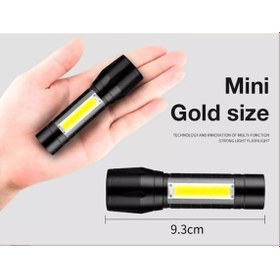 Resim Metal Polis El Feneri Mini 3 Mod Şarjlı 3 Watt 600 Lümen M-4140 Siyah 