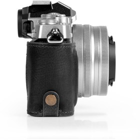 Resim MegaGear Nikon Z Fc Tek Dip Hakiki Deri Fotoğraf Makinesi Kılıfı - Siyah 