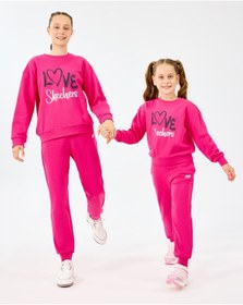 Resim Skechers G Essentials Sweatpant Büyük Kız Çocuk Neonpink Eşofman Altı Sk2520006-3586 Fosforlu Pembe 