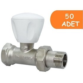 Resim 50 Adet Eca Rv3 1/2 Düz Radyatör Valfi Petek Havlupan Vanası 602120725 