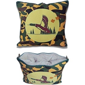 Resim Avcı Ördek Baskılı Battaniyeli Opsiyonel Yastık Kırlent (522627879) 