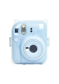 Resim Fujifilm Instax Mini 12 Fotoğraf Makinesi + 20'li Film + Kıskaçlı Resim Standı + Simli Pleksi Kılıf Seti Mavi 