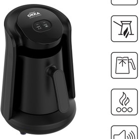 Resim Okka Minio Közde Türk Kahvesi Makinesi 4 Fincan Kapasiteli Siyah - OK0049 