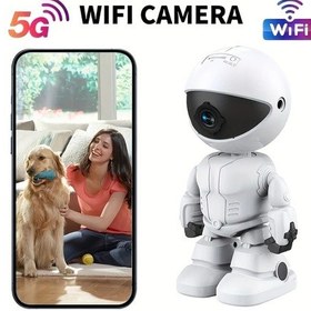 Resim Gaojunshop01 Beyaz 3mp Hd Evcil Hayvan Güvenlik Robot Kamerası Hareket Algılama 360 Gece Görüşü 