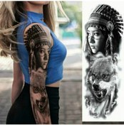 Resim Sones Büyük Kol Manşonu Su Geçirmez Geçici Dövme Çıkartması Tqb-076 