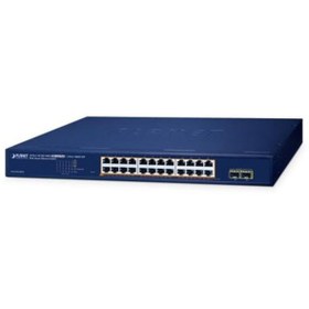 Resim Planet PL-GS-2210-24P2S 24 Port Gigabit PoE+ 2 Port SFP Web Smart Yönetilebilir PoE Switch 