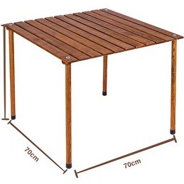 Resim Bag The Joy 70x70x55 CM Ahşap Katlanır Rulo Kahverengi Kamp ve Piknik Masası 