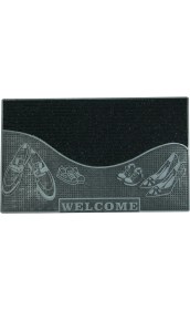 Resim My Floor Welcome Yazılı Ayakkabı Desenli Toz Tutma Özellikli Kauçuk Kap... 
