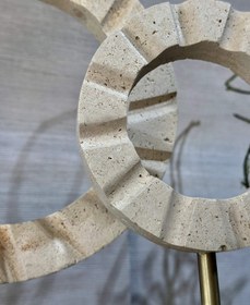 Resim Lunorbis Dekoratif Disk Obje Set Traverten Mermer 