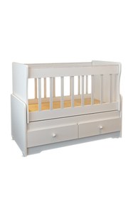 Resim Patiko Furniture Swing 2 Çekmeceli Mdf Çıtalı Beşik (60x120) 