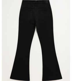 Resim Kadın İspanyol Paça Skinny Fit Siyah Jean Pantolon Siyah 