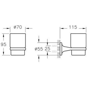 Resim Marin A44942 Diş Fırçalığı, Krom Siyah 